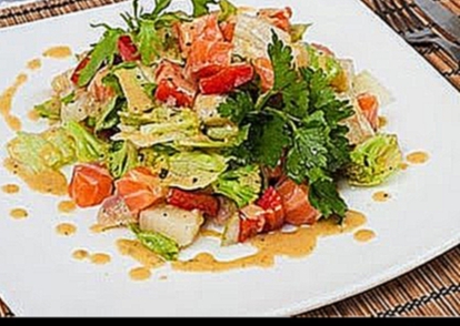 Овощной салат с рыбой.  Кастрюля. Рецепт. 
