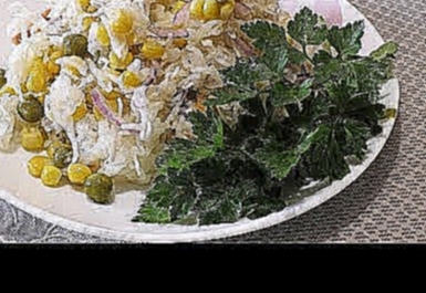 Салат с квашеной капустой за 5 минут!Salad with sauerkraut in 5 minutes! 