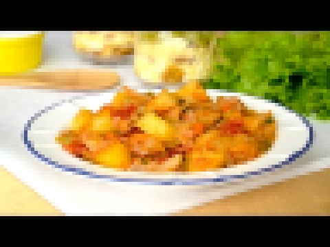 Тушеная капуста с мясом и картофелем 