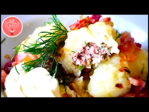 Potato Dumplings with Meat | Lithuanian Cepelinai Zeppelin| Цепелины с мясом 