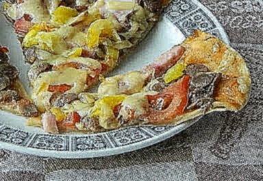 Домашняя пицца с грибами в духовке 