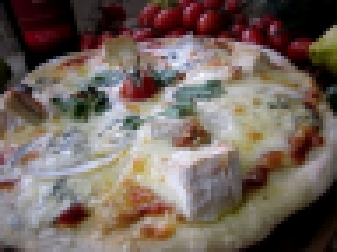 Рецепт- Пицца "Три сыра" из теста для тонкой пиццы 