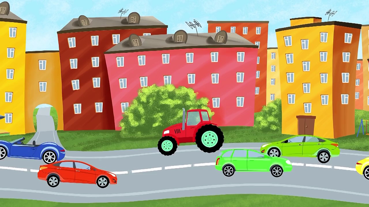 7 СВЕТОФОР - обучающая детская песенка мультик про машинки. Учим правила дорожного движения.