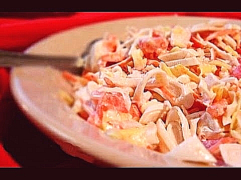 вкусный салат из кальмаров, новогодний рецепт 