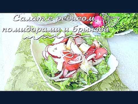 Салат с редисом, помидорами и брынзой. Рецепты салатов. Рецепты видео 