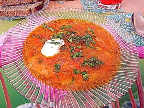 Борщ с килькой в томатном соусе. 