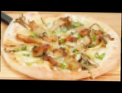 Teriyaki Chicken Pizza Recipe Japanese-style Pizza with Mozzarella and Mushrooms Cooking with Dog 