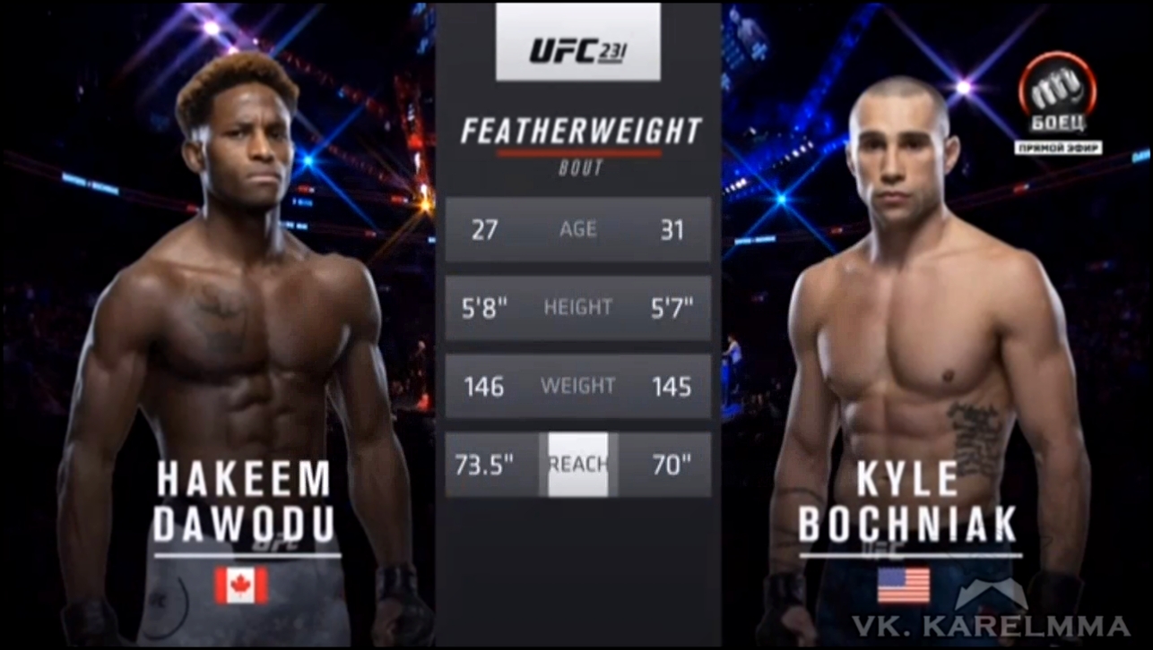 Хаким Доуду vs. Кайл Бохняк.UFC 231 - видеоклип на песню