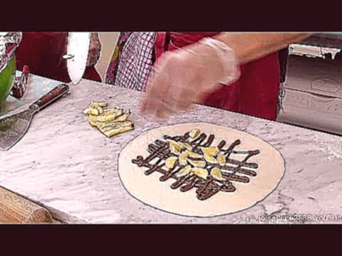 London Street Food. Italian Fried Pizza, Sweet Version with Nutella and Banana. Camden Lock Market 