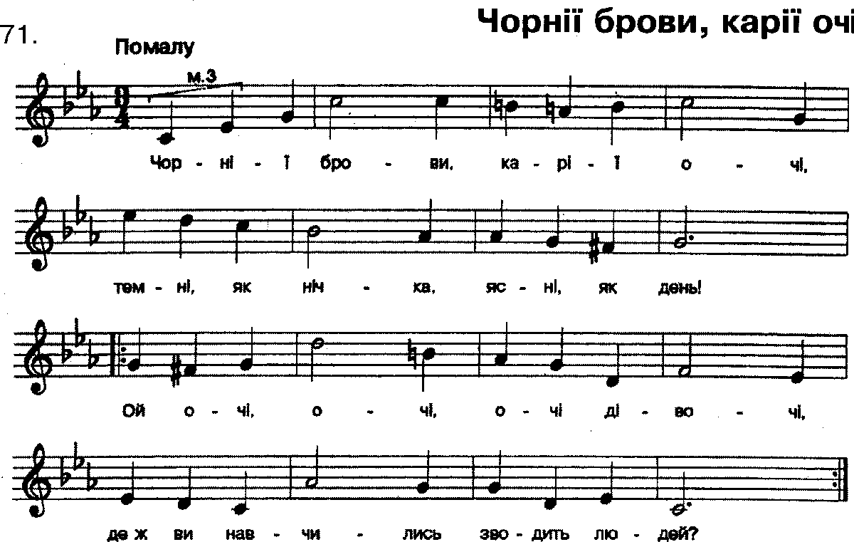 Українські народні пісні Чорнії брови, карії очі