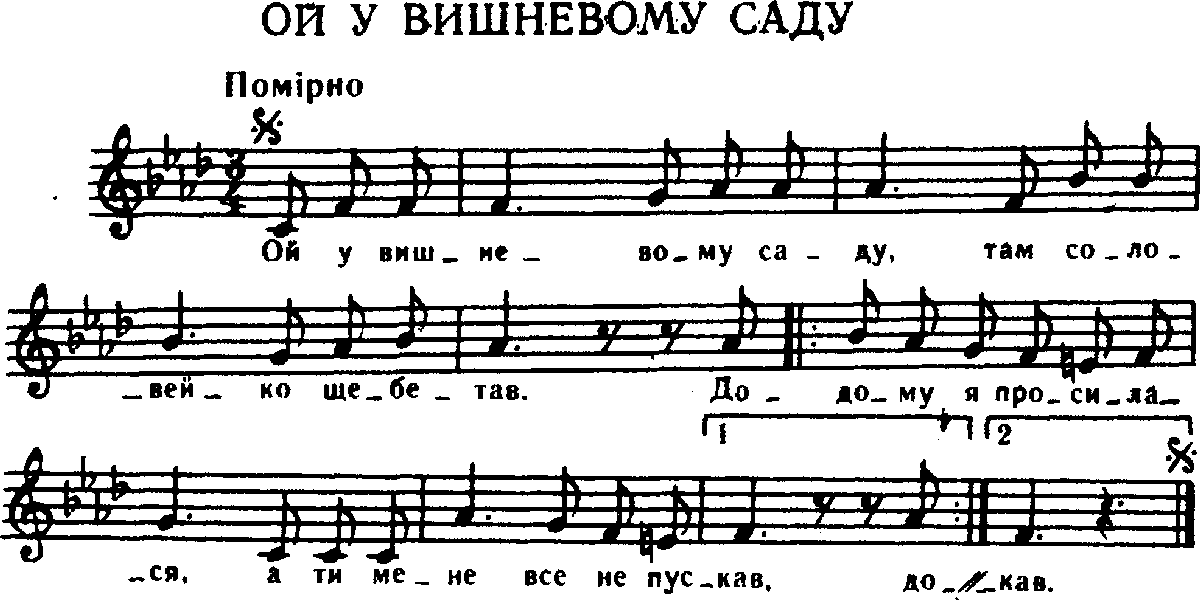 Українська Ой у Вишневому Саду там Соловейко щебетав