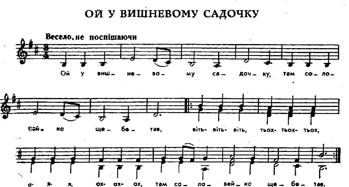 весільні пісні Ой у вишневому садочку